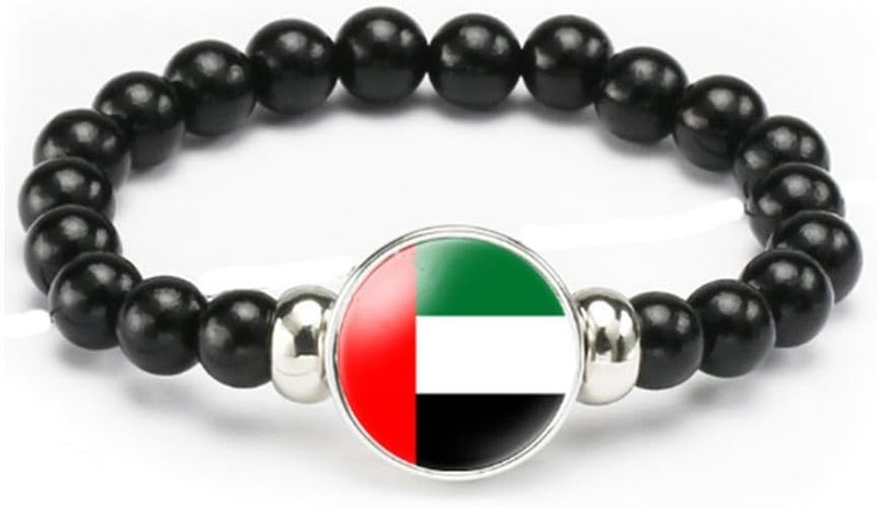 vmcoatdu National Flag Bracelet Elastic Rope Beaded Bracelet Support Your Country Travel Souvenir Gifts for Men Women - Image 1